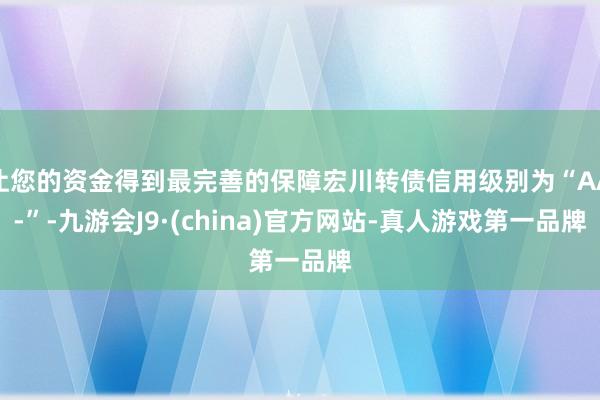 让您的资金得到最完善的保障宏川转债信用级别为“AA-”-九游会J9·(china)官方网站-真人游戏第一品牌