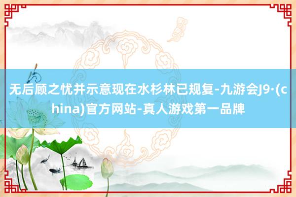 无后顾之忧并示意现在水杉林已规复-九游会J9·(china)官方网站-真人游戏第一品牌